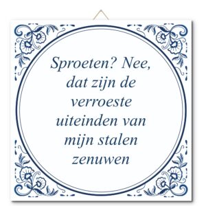 Tegeltje met hangertje: Sproeten? Nee, dat zijn de verroeste uiteinden van mijn stalen zenuwen - De Tegeltjesfabriek